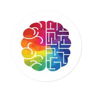 Brain Round Stickers, IndoorOutdoor